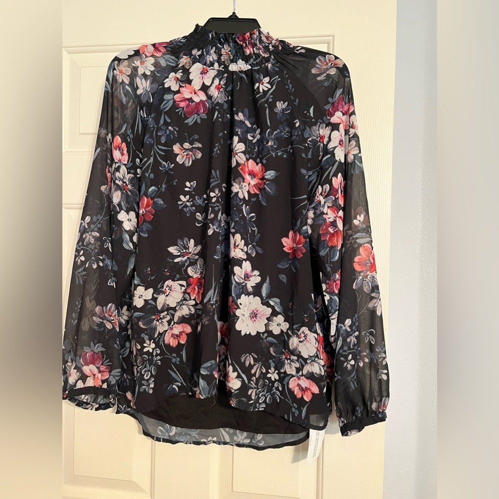 NWT Yumi Kim Magic Moment Smocked Elastic Collar Neck Lexington Ave Top Size L